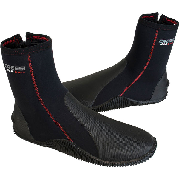 Used Cressi 5mm ISLA W/SOLE Boots BLACK / RED - 9