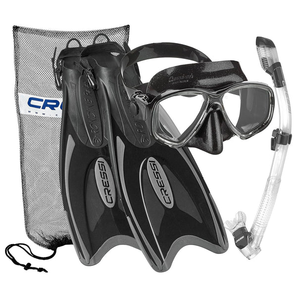 Cressi Marea Mask - Supernova Dry Snorkel - Palau Fins Snorkel Set - DIPNDIVE