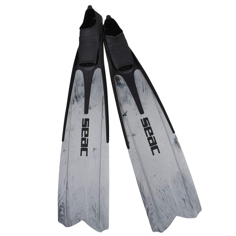 Used Seac Shout Camo Long Free Diving Soft and Powerful Fins for Spearfishing - Grey - 43/44 EU (9.5-10)