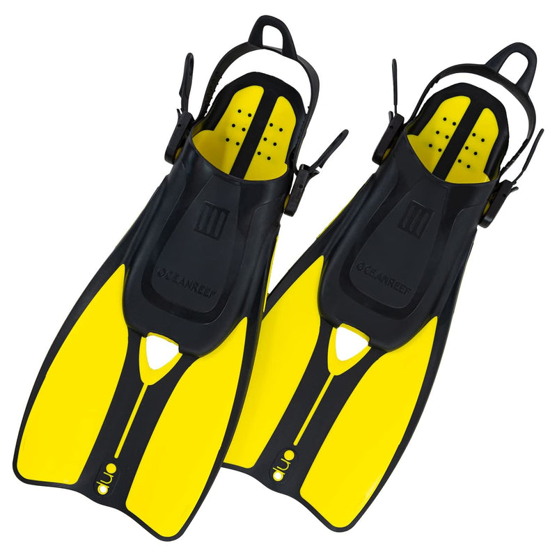 Used Ocean Reef Duo II Travel Fins Without Bag - Yellow - Large/X-Large - DIPNDIVE