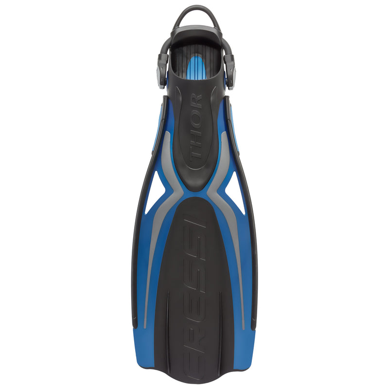 Used Cressi Thor EBS Dive Fins - Blue / Silver, Size: Large - DIPNDIVE