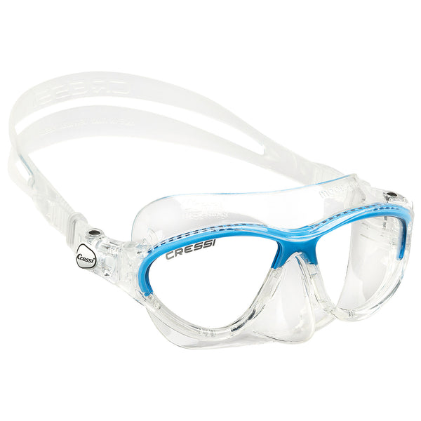 Used Cressi Moon Kids Dive Mask, Clear / Blue