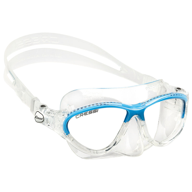 Used Cressi Moon Kids Dive Mask, Clear / Blue