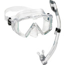 Used Cressi Pano 4 Dive Mask and Supernova Dry Snorkel Combo - Clear/Clear - DIPNDIVE