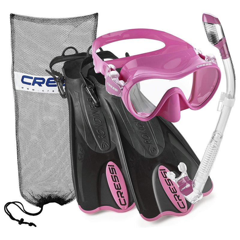 Cressi F1 Mask - Supernova Dry Snorkel - Palau SAF Fins Snorkel Set - DIPNDIVE