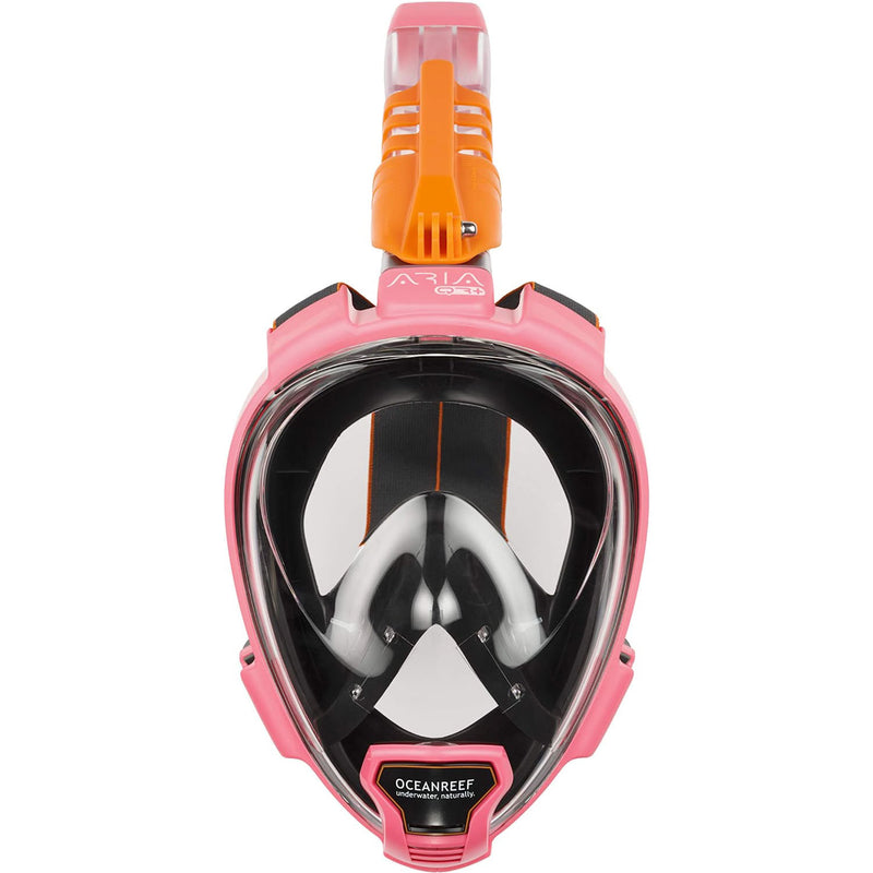 Open Box Ocean Reef ARIA QR+ Full Face Snorkeling Mask, Pink, Size: Small/Medium