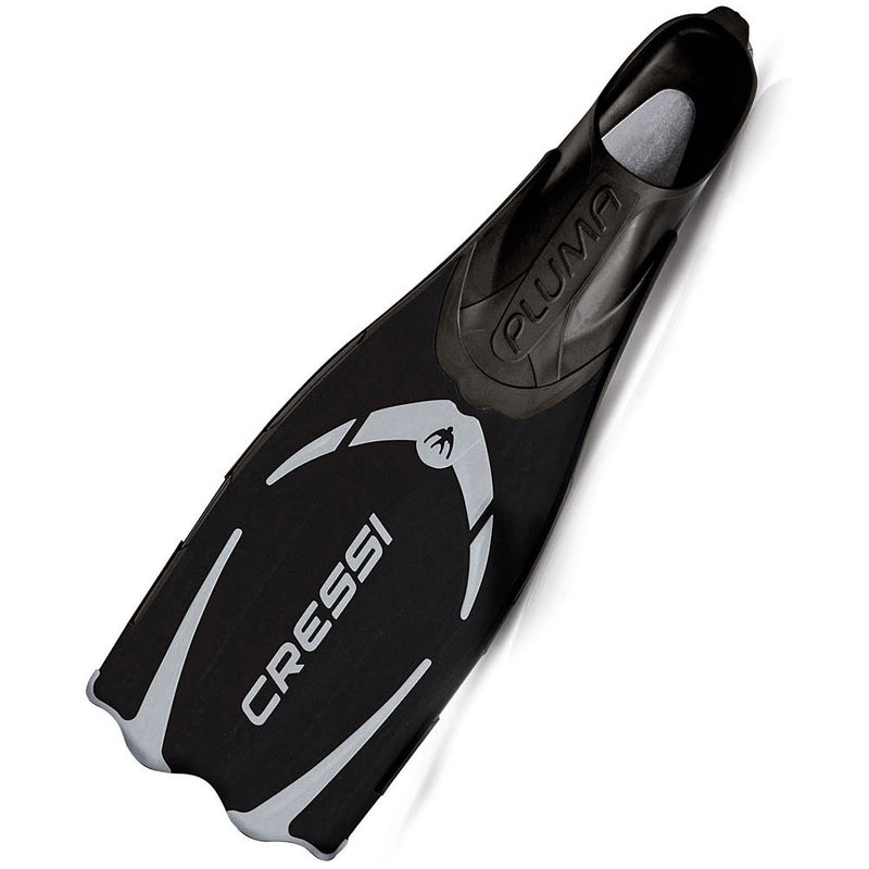 Open Box Cressi Pluma Full Foot Fins-Black-US Man 6.5/7.5 | US Lady 7.5/8.5 | EU 39/40