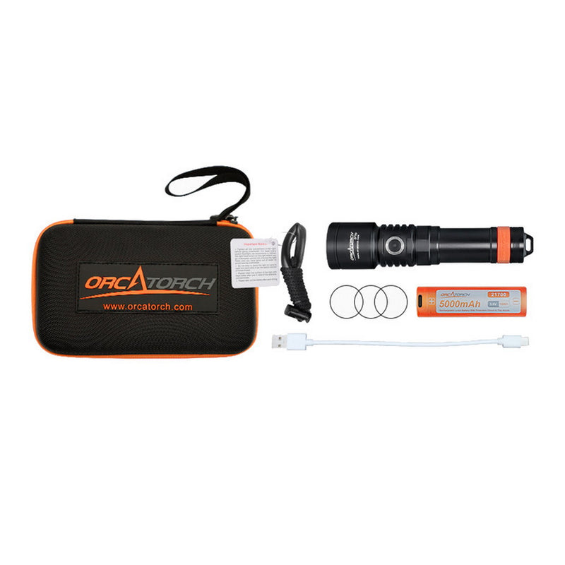 Used Orcatorch D710 Scuba Diving Light