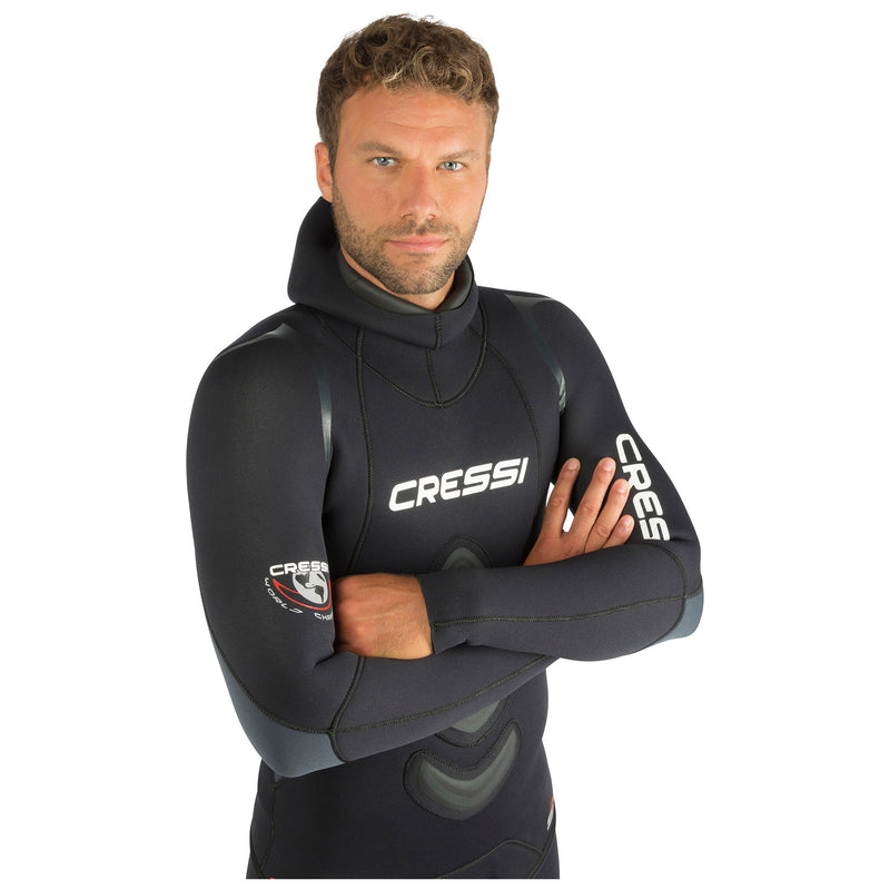 Open Box Cressi 7mm Apnea Freediving Spearfishing Wetsuit - Black - 2X-Large/6