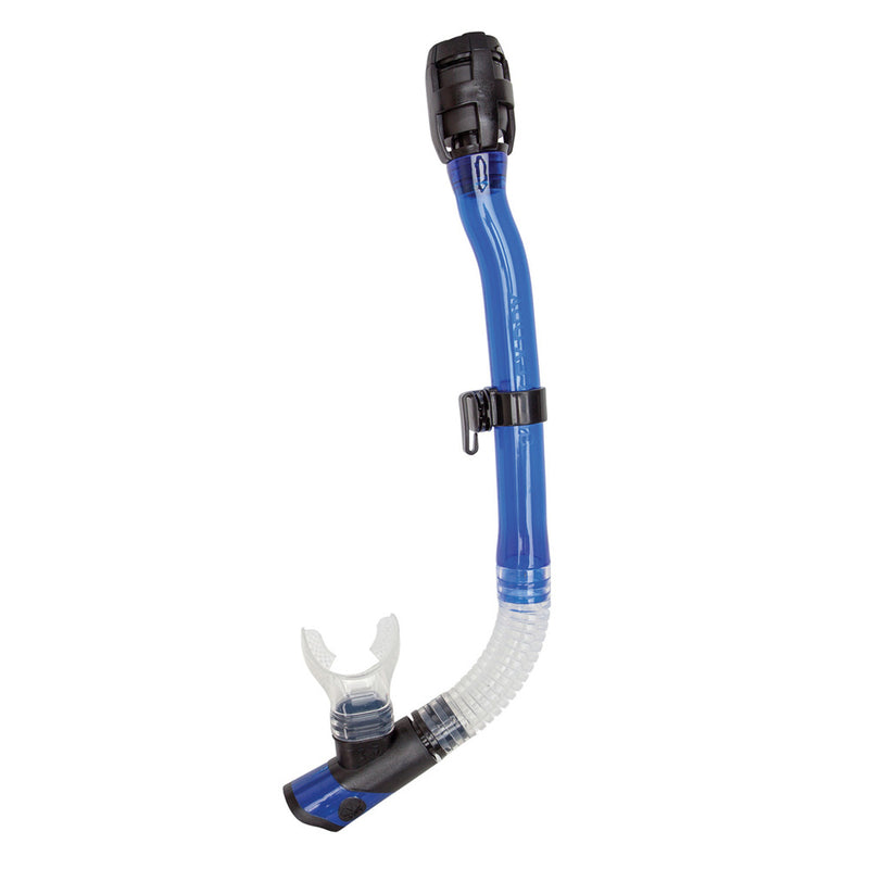 Used XS Scuba 3D Flex Dive Dry Snorkel-Clear / Blue - DIPNDIVE