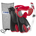 Cressi F1 Mask - Supernova Dry Snorkel - Palau SAF Fins Snorkel Set - DIPNDIVE