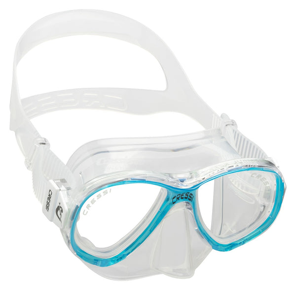 Open Box Cressi Perla Jr Scuba Dive Mask - Clear/Aquamarine