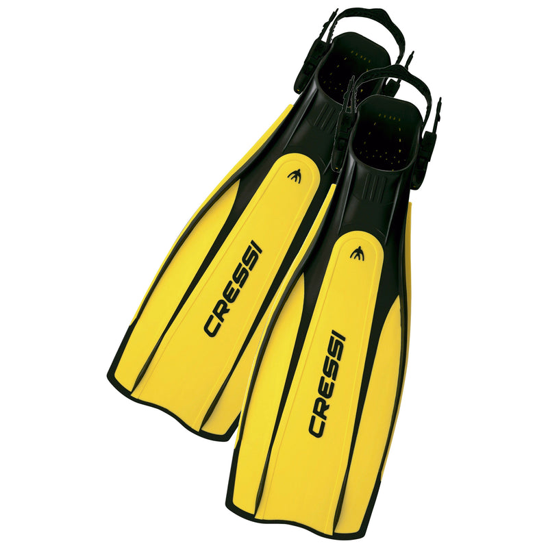 Used Cressi Pro Light Open Heel Scuba Dive Fins - Yellow - X-Large - DIPNDIVE