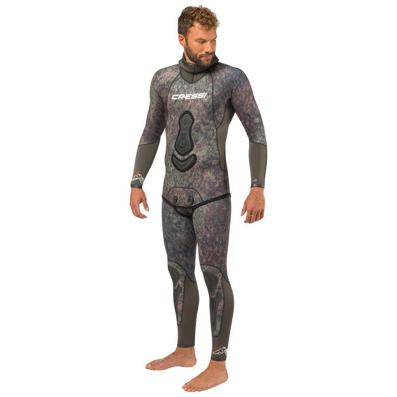 Open Box Cressi 5mm Mens Seppia 2-piece Freediving Wetsuit - Camo Grey - 2XLarge/6