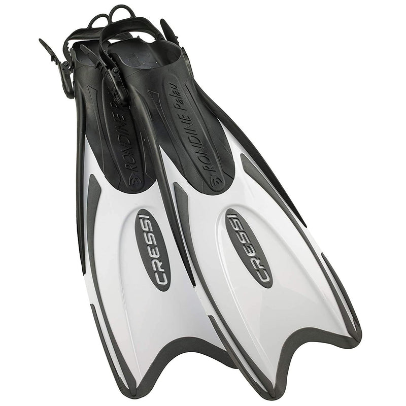 Used Cressi Palau Open Heel Fins - White/Black - Medium/Large