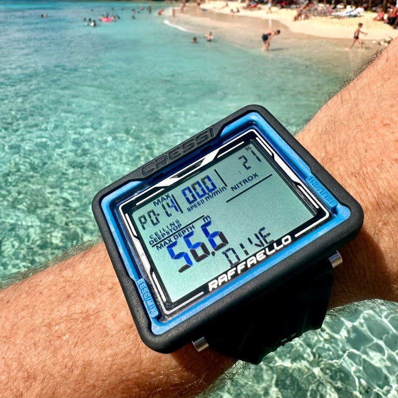 Cressi Raffaello Scuba Diving Computer - Black / Blue - DIPNDIVE