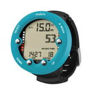 Suunto dive computer with blue casing on a white background