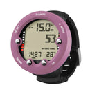 Suunto dive computer with purple bezel on a white background