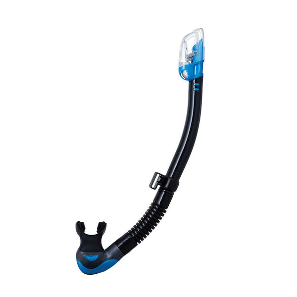 Used Tusa Hyperdry Elite II Dry Snorkel - Black / Fish Tail Blue - DIPNDIVE