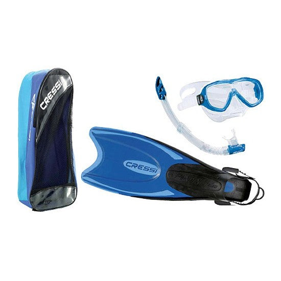 Cressi Palau Kids Long Fins Snorkel Mask Bag Set - DIPNDIVE