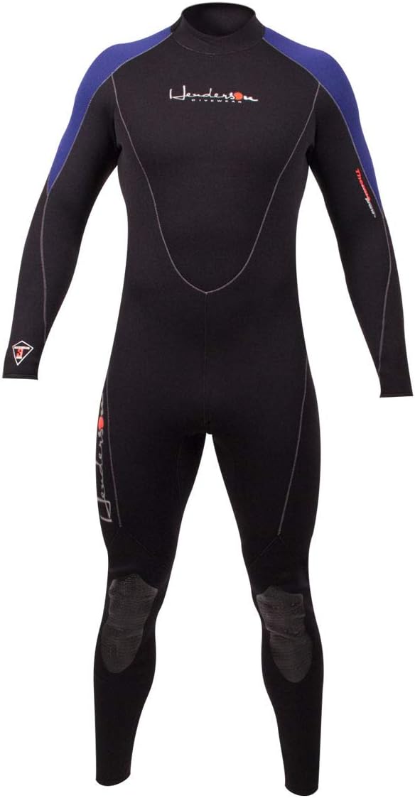 Open Box Henderson Man 3mm Thermoprene Jumpsuit (Back Zip) Scuba Diving Wetsuit - Black / Blue - Medium - DIPNDIVE