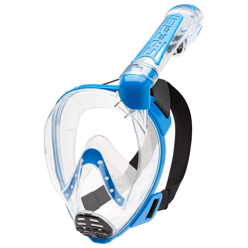 Open Box Cressi Duke Dry Full Face Mask, Clear/Blue, Size: Medium/Large - DIPNDIVE