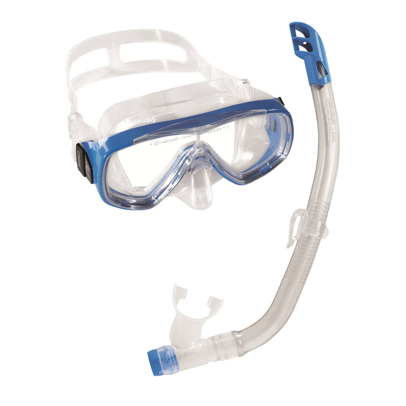 Open Box Cressi Ondina Mask And Top Snorkel Combo Set - Clear/Blue - DIPNDIVE