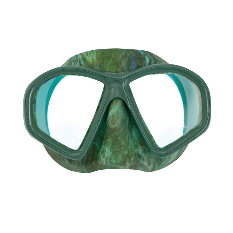 Open Box XS Scuba Stalker Dive Mask - Green Camo - DIPNDIVE