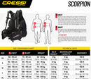 Open Box Cressi Scorpion Scuba Diving BCD, Size: X-Large - DIPNDIVE