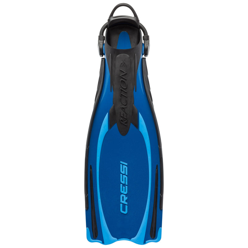 Used Cressi Reaction EBS Open Heel Dive Fins - Blue / Azure, Size: Small/Medium - DIPNDIVE