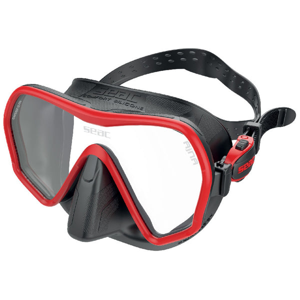 Open Box Seac Ajna Single Lens Diving Mask - Red - DIPNDIVE