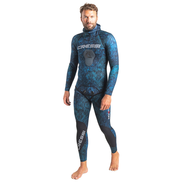 Used Cressi 2mm Man Tokugawa Nylon Two-Piece Wetsuit With Hood - Large - DIPNDIVE