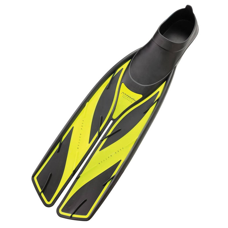 Used Atomic Aquatics Full Foot Split Fins High Performance -Yellow-10.5-11.5 - DIPNDIVE