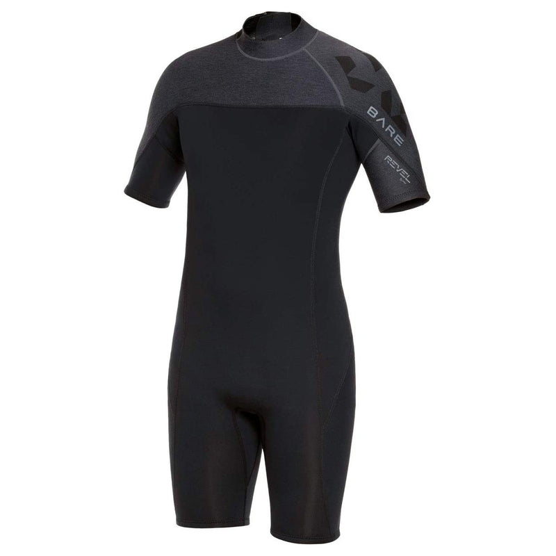 Used Bare 2mm Mens Revel Shorty Wetsuit-Grey-Large - DIPNDIVE