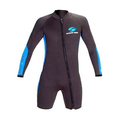 Deep See 3mm Man Shorty Long Sleeve Front Zip Dive Wetsuit - DIPNDIVE