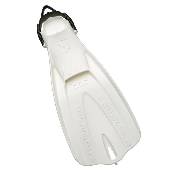 Used ScubaPro Go Travel Dive Fins - White, Size XSSM - DIPNDIVE