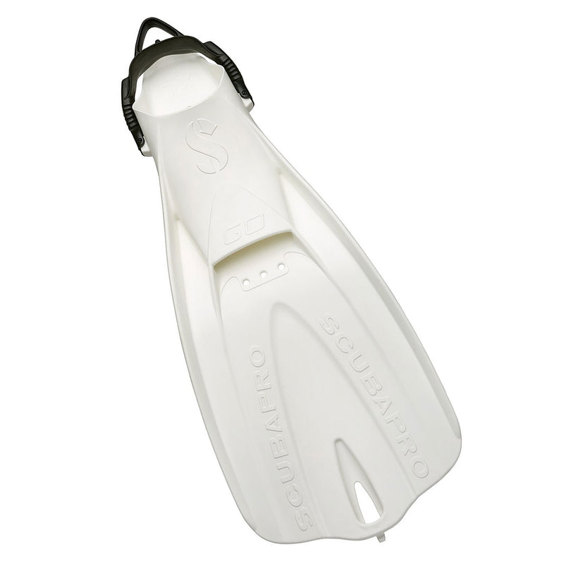 Open Box ScubaPro Go Travel Dive Fins - White, Size XSSM - DIPNDIVE