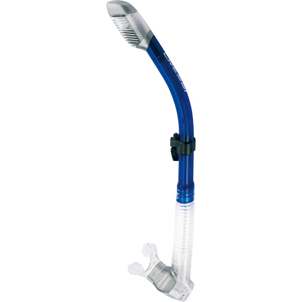 Open Box Cressi Supernova Dry Adult Size Snorkel-Clear / Cobalt - DIPNDIVE