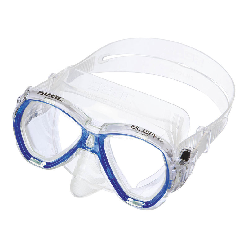 Used Seac Junior Elba Snorkeling and Swimming Soft Silicon Two Lenses Mask - Clear Blue - DIPNDIVE