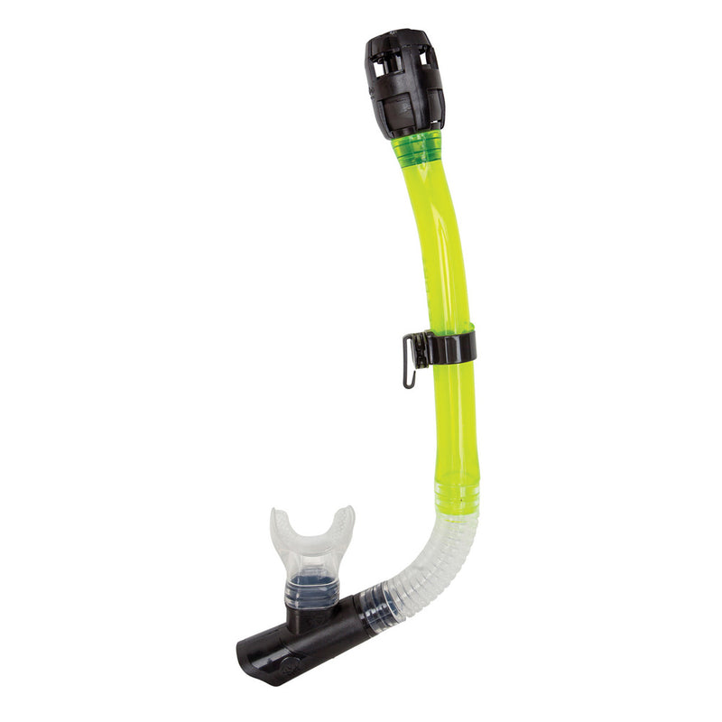 Open Box XS Scuba 3D Flex Dive Dry Snorkel-Clear / Yellow - DIPNDIVE