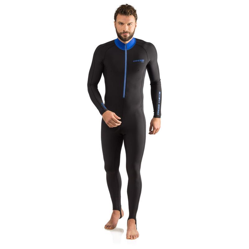 Used Cressi Skin Scuba Dive Full Suit - Black/Blue - X-Small - DIPNDIVE