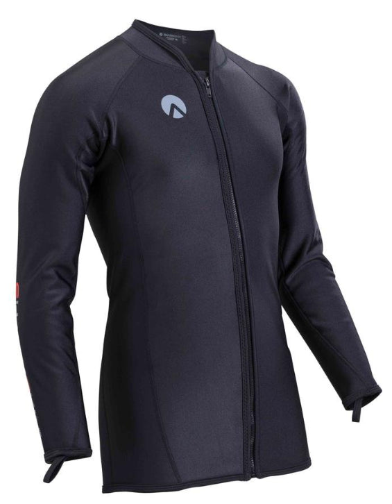 Used Sharkskin Mens Chillproof Long Sleeve Full Zip Shirt-MD-Black - DIPNDIVE