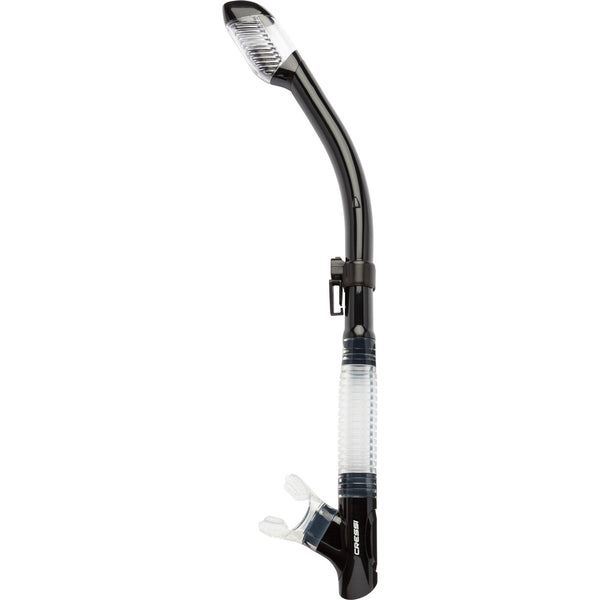 Used Cressi TAO DRY Dry Snorkel-Black / Clear - DIPNDIVE