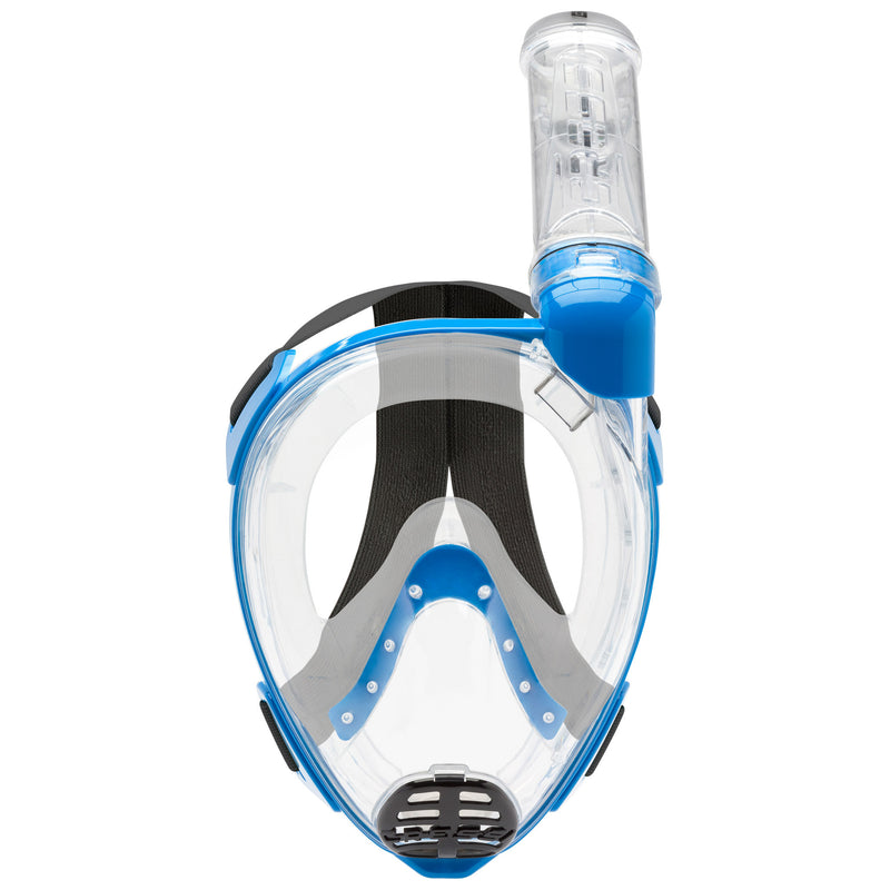 Open Box Cressi Baron Adult Snorkeling Full Face Mask - Clear/Blue, Size: Medium/Large - DIPNDIVE