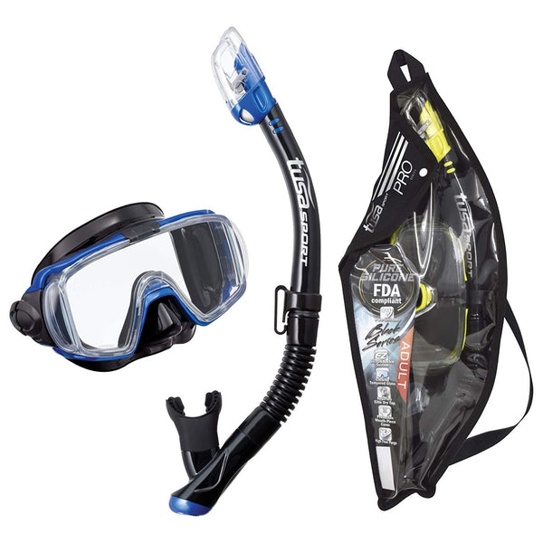 Used Tusa Visio Tri-Ex Adult Combo - Metallic Blue/Black - DIPNDIVE