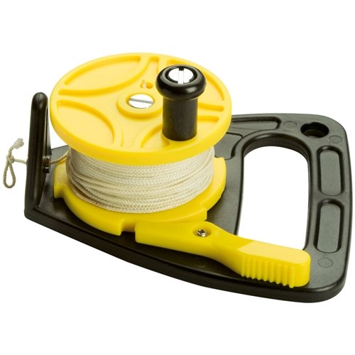 Open Box Scuba Max 150 foot Dive Reel Yellow with thumb stopper - DIPNDIVE