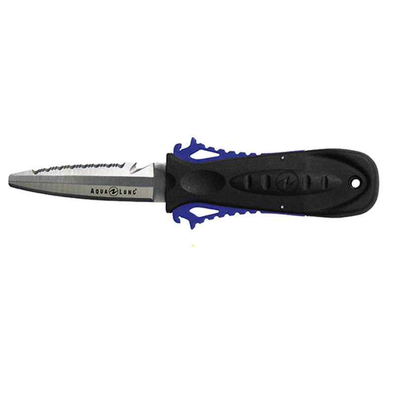 Open Box Aqua Lung Squeeze Lock SS - Blunt Tip Dive Knife - Blue - DIPNDIVE