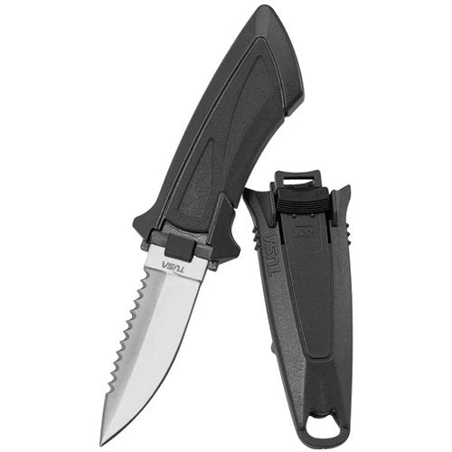 Open Box Tusa Mini Knife Great For BC Attachment - Dive Knife Black - DIPNDIVE