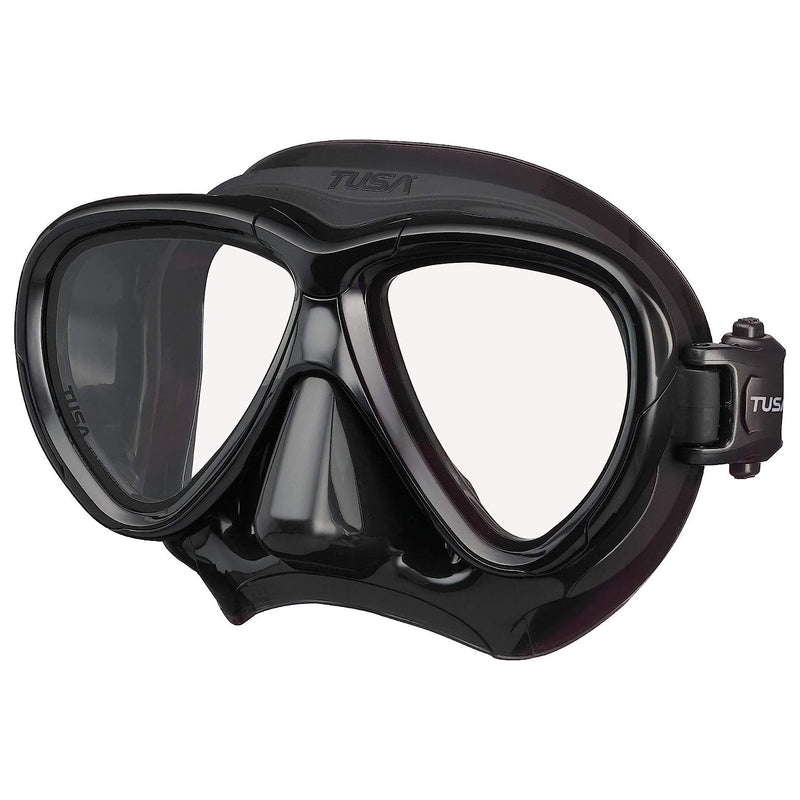 Open Box Tusa Intega Scuba Diving Mask - Black/Black Silicone - DIPNDIVE