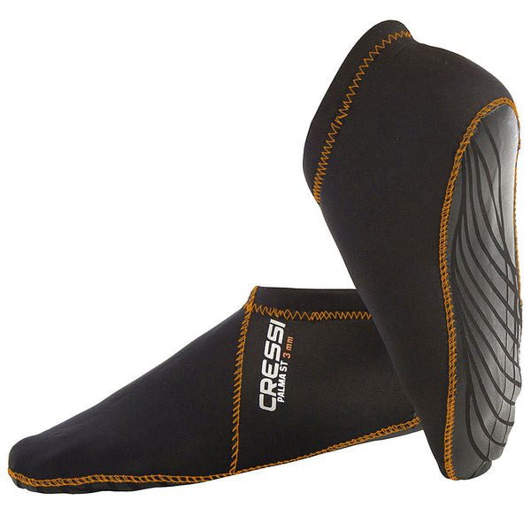 Open Box Cressi Palma ST 3mm Short Socks-Black / Orange-XSMSM - DIPNDIVE